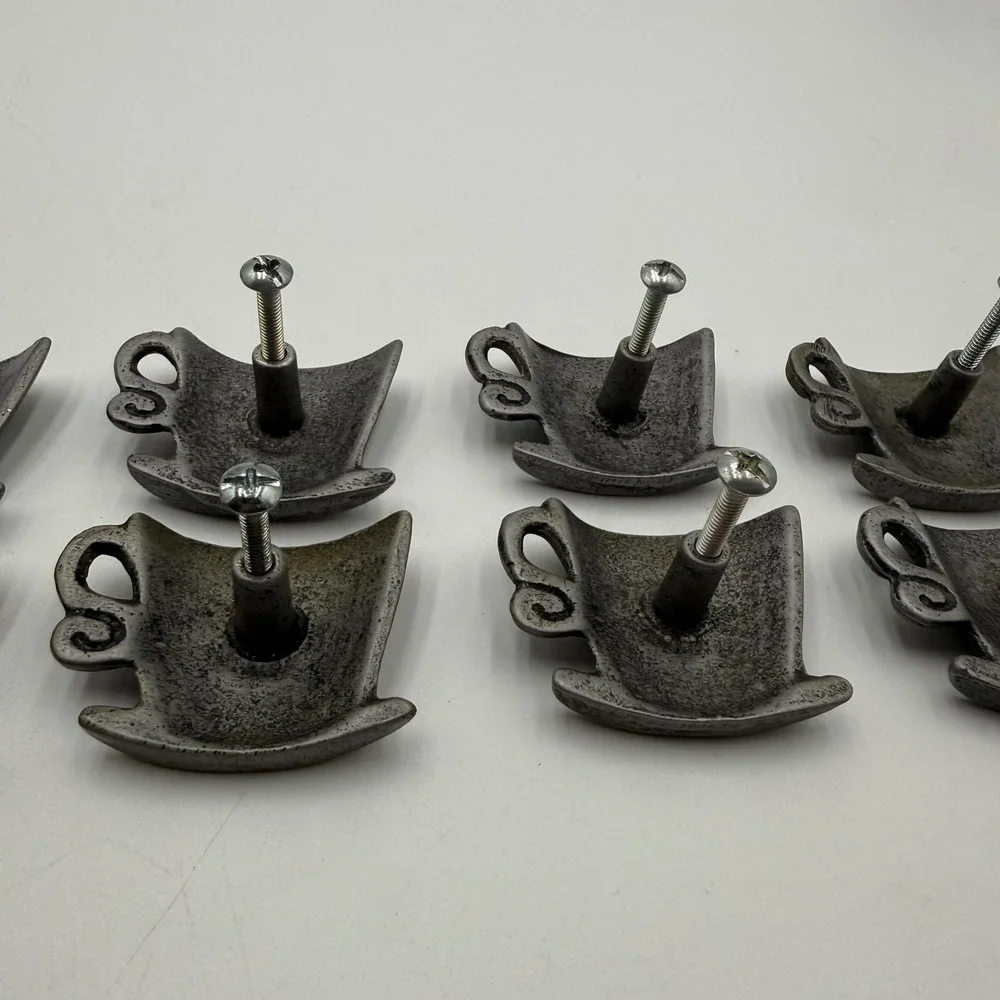 Pier 1 Teacup Cabinet Drawer Pulls Set of 10 Vintage Brass Cup Knobs India